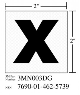 3M™ Diamond Grade™ Damage Control Sign 3MN003DG "X-Ray", 2 in x 2 in, 10 per package