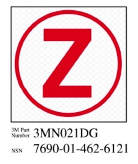 3M™ Diamond Grade™ Damage Control Sign 3MN021DG "Cir Zebra", 2 in x 2 in, 10 per package