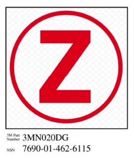 3M™ Diamond Grade™ Damage Control Sign 3MN020DG "Cir Zebra", 3 in x 3 in, 10 per package