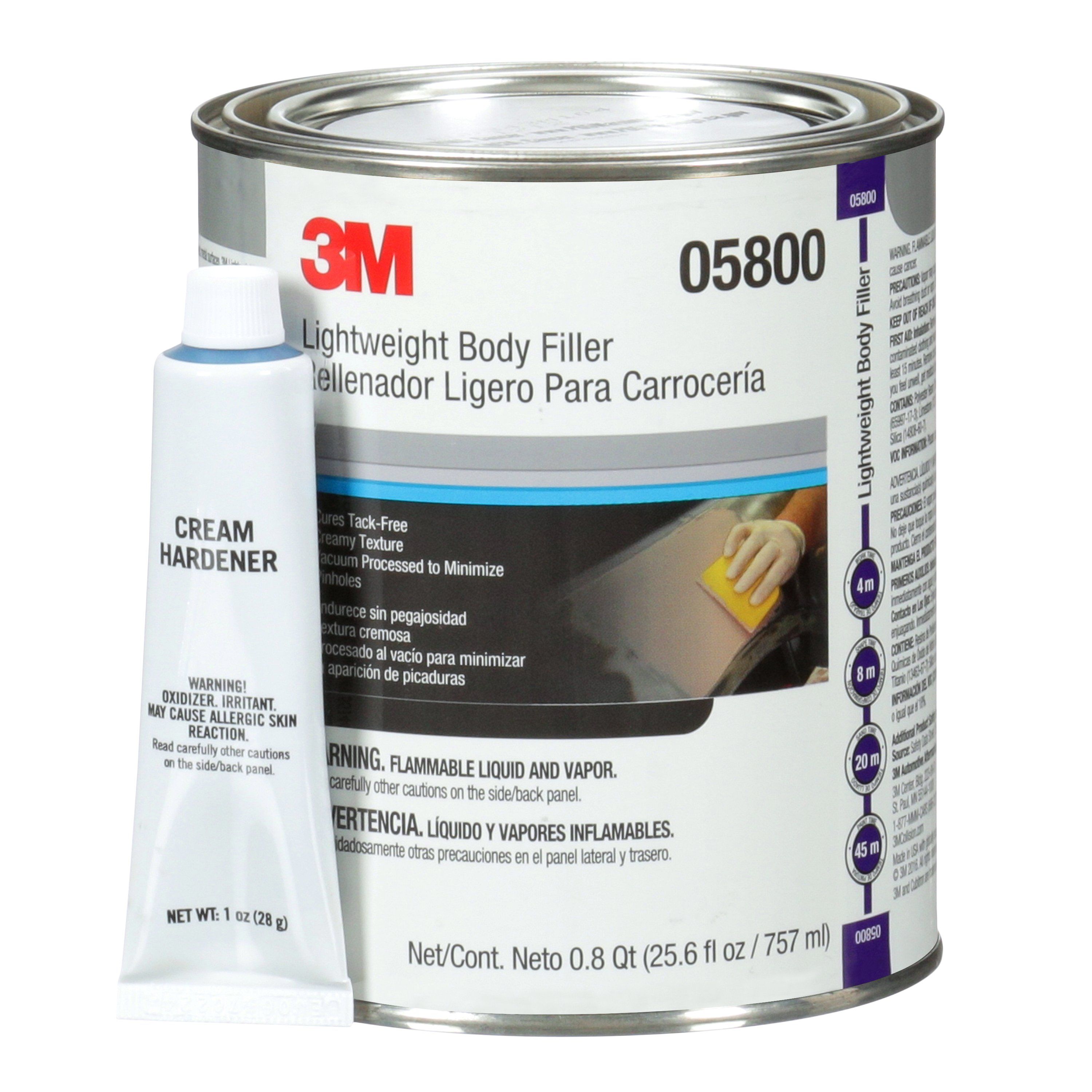 3M™ Lightweight Body Filler 05800, 1 qt, 6/Case