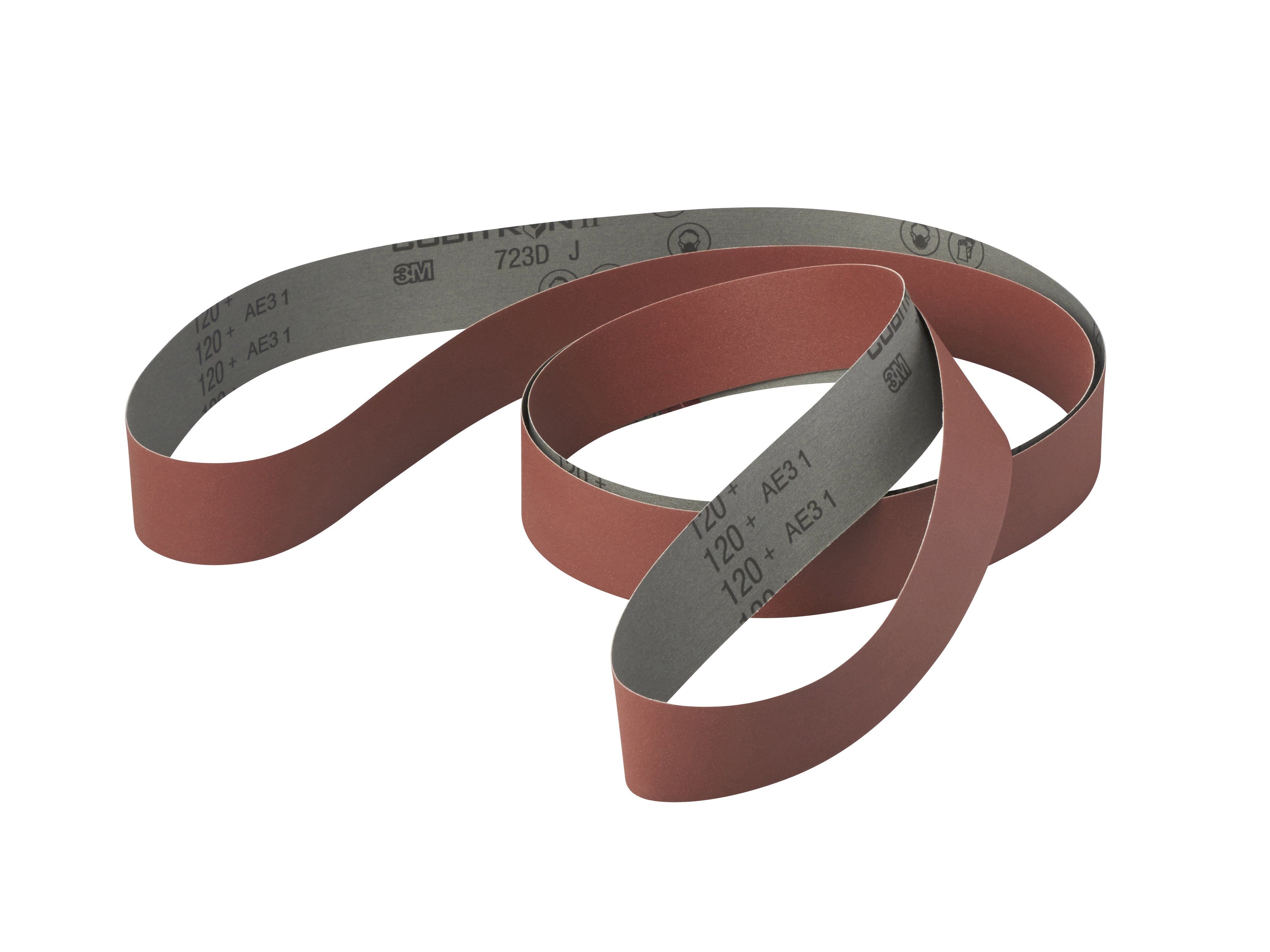 3M™ Cubitron™ ll Cloth Belt 723D, 120+ J-weight, 2-1/2 in x 86 in, Film-lok, Full-flex