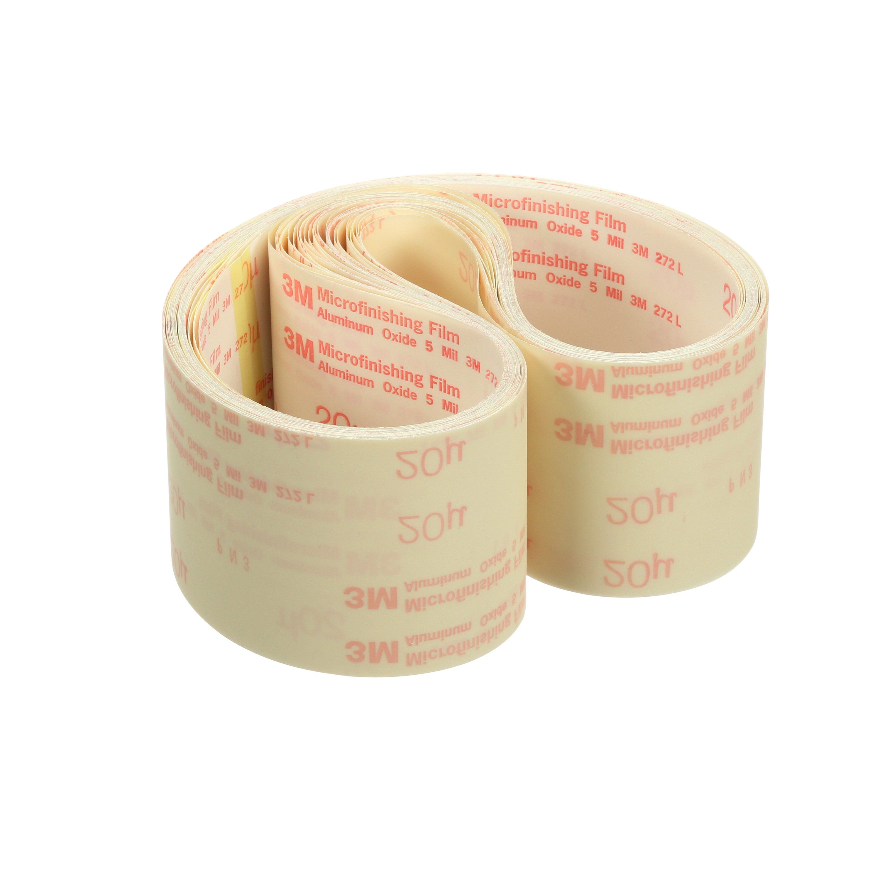 3M™ Microfinishing Film Belt 272L, 20 Mic 5MIL, Type UK, 52 in x 75 in