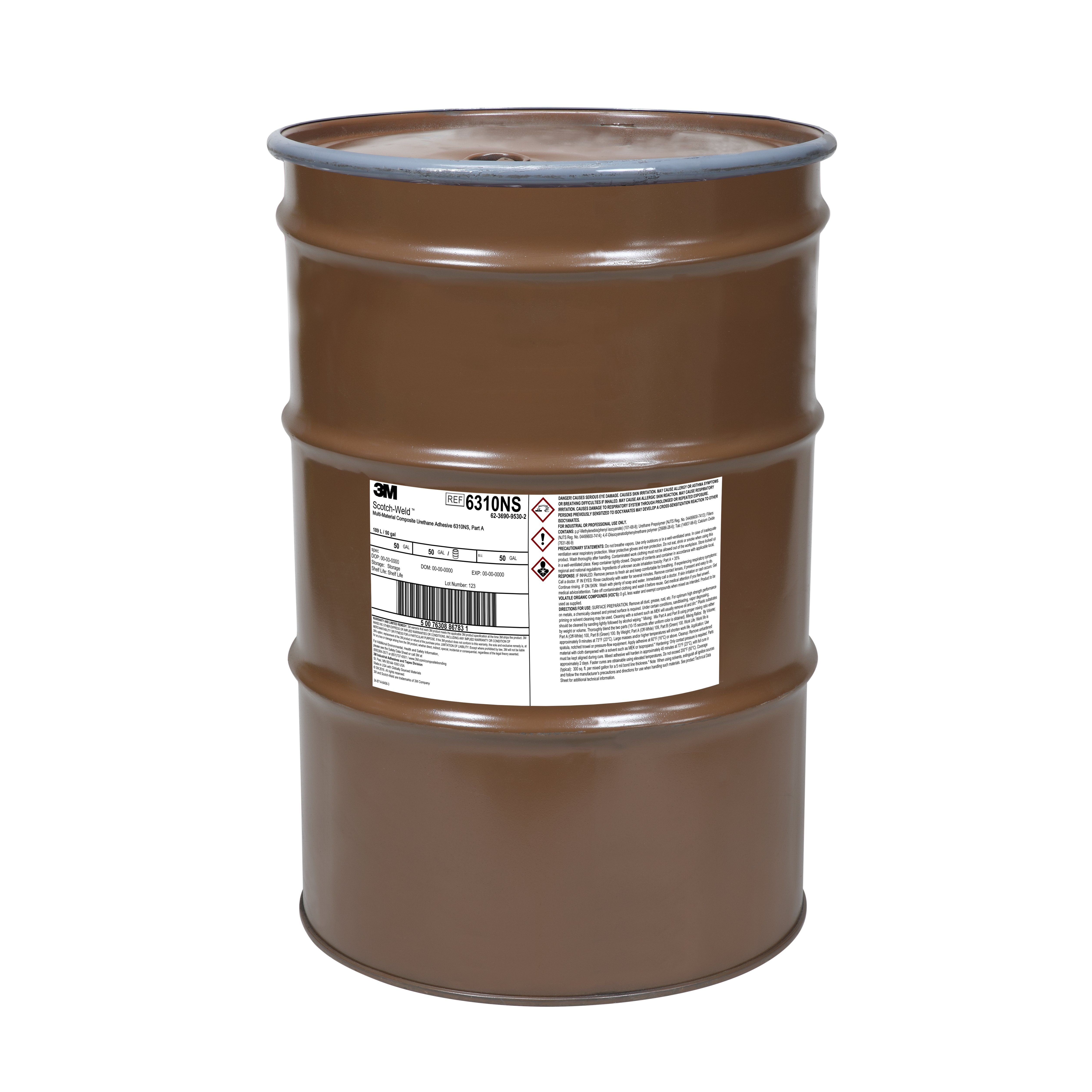 3M™ Scotch-Weld™ Multi-Material Composite Urethane Adhesive 6310NS, Green, Part A, 55 Gallon (50 Gallon Net), Drum