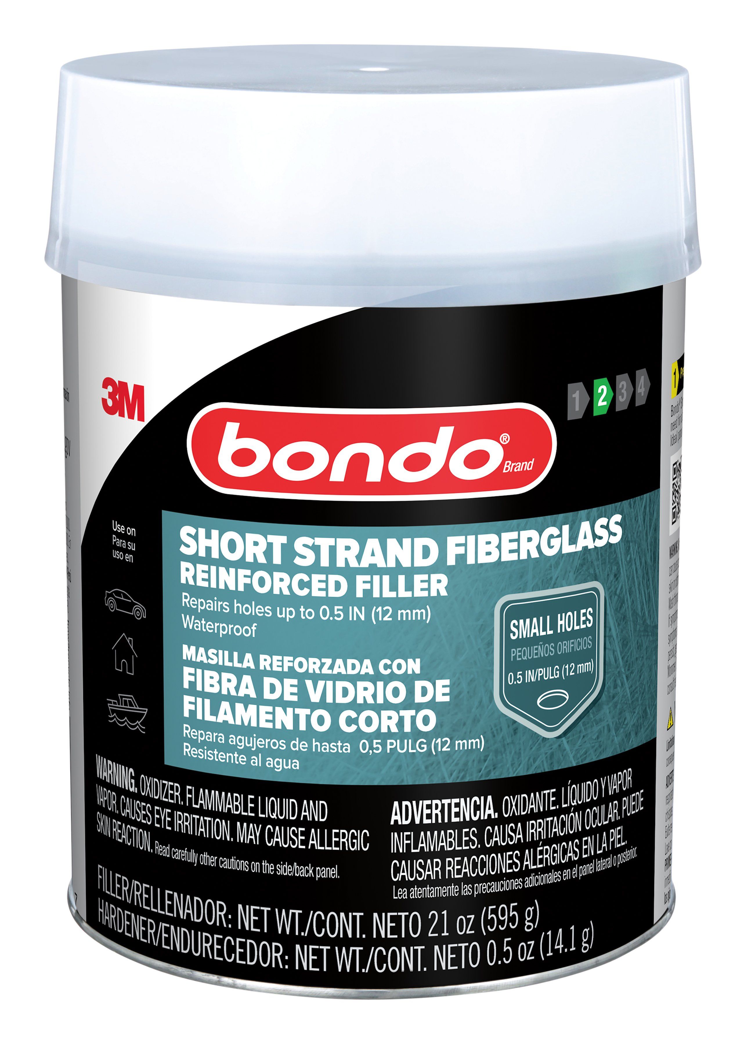 Bondo® Short Strand Fiberglass Reinforced Filler SS-PT-ES, 21 oz (595.34 g), 8 per case