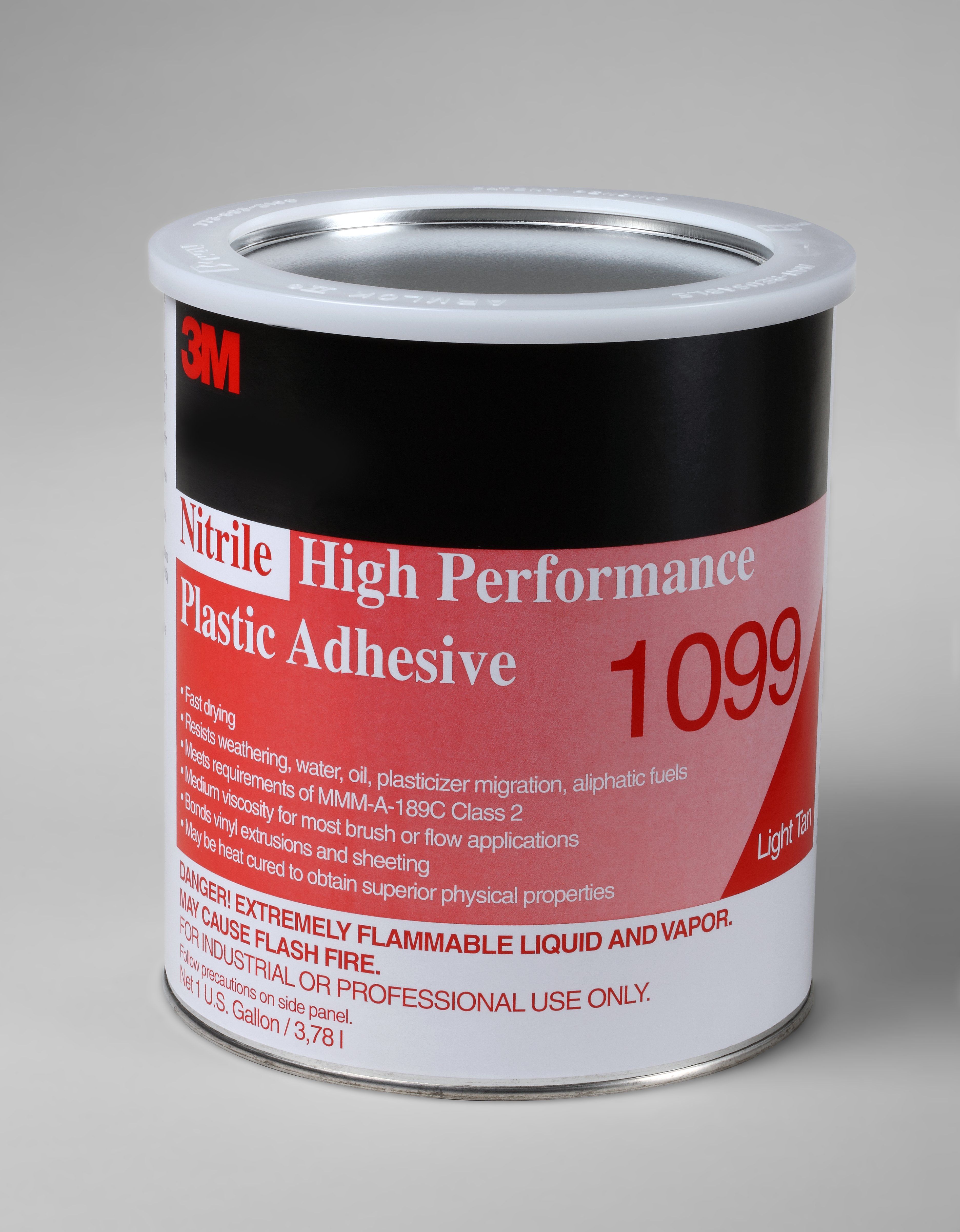 3M™ Nitrile High Performance Plastic Adhesive 1099, Tan, 1 Gallon, 4 Can/Case